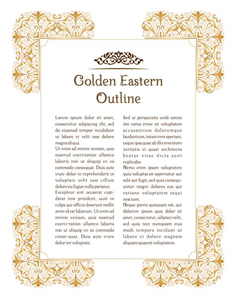 قاب گل طلای شرقی برای قالب طراحی دکوراسیون