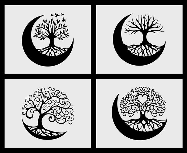 ست عنصر تزئینی هلال ماه درخت زندگی
