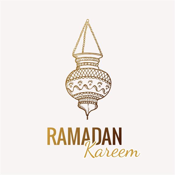 طرح دستی از فانوس سنتی عربی چراغ قوه رمضان کریم
