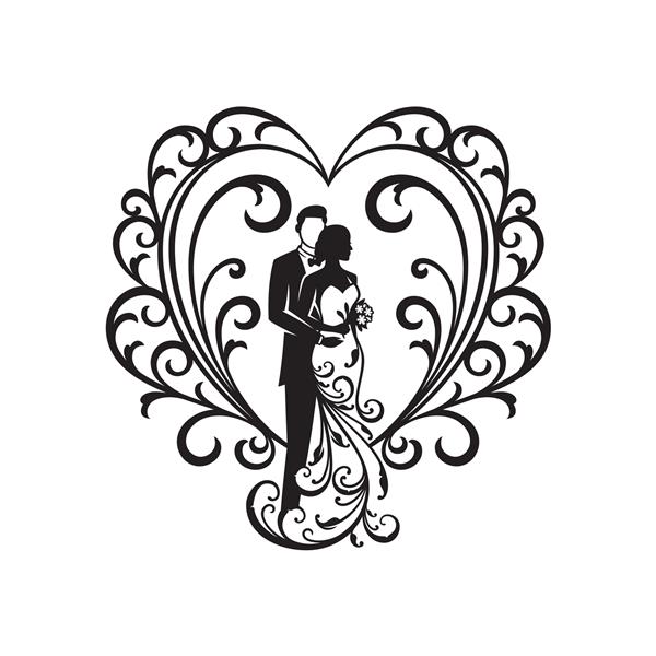 زن و شوهر زینتی شبح در لباس برای دکوراسیون عروسی