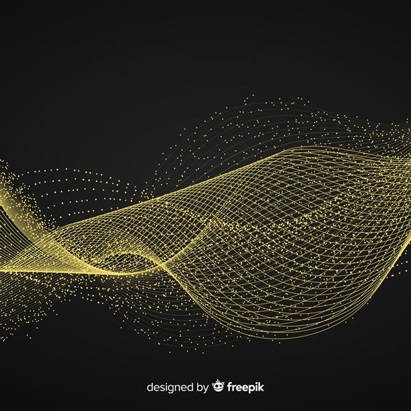 پس زمینه سیاه موج طلایی انتزاعی