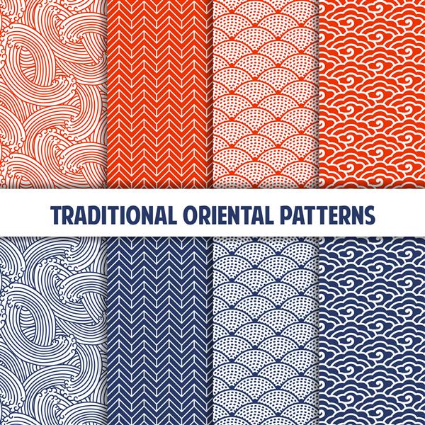 مجموعه ای از الگوهای سنتی ژاپنی بدون درز