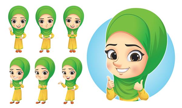 مجموعه شخصیت دختر کوچک مسلمان