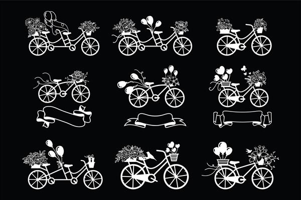 دوچرخه کلاسیک با مجموعه گل