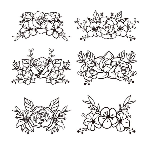الگوی گلدار با دست طراحی شده زیبا