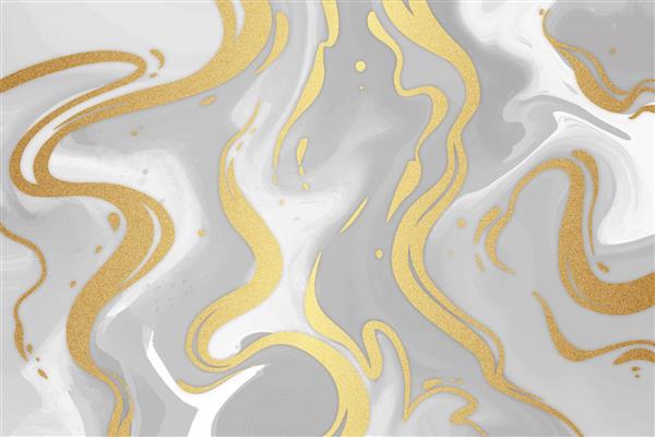 کاغذ دیواری مرمر مایع با بافت براق طلایی