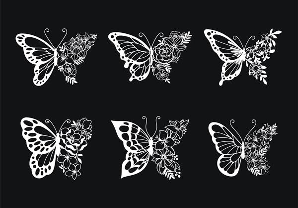 ست پروانه های هنری خط دکوراسیون