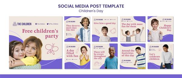 مجموعه پست های شبکه های اجتماعی زیبا برای روز کودک