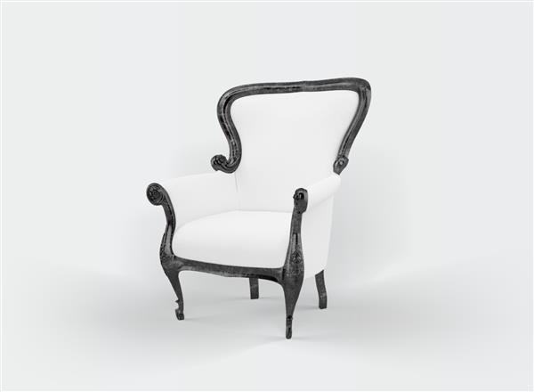 صندلی راحتی کلاسیک روی سفید