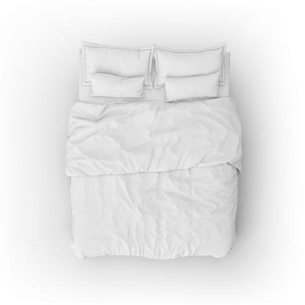 ماکت تخت با ملحفه و بالش سفید