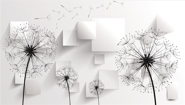 گل انتزاعی سه بعدی با طرح الگو