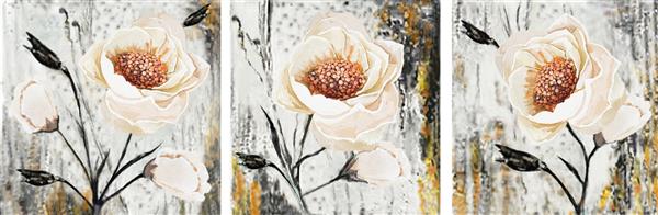 مجموعه نقاشی های رنگ روغن طراحان دکوراسیون داخلی هنر انتزاعی مدرن روی بوم مجموعه نقاشی با گل رز