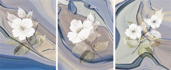 مجموعه نقاشی های رنگ روغن طراحان دکوراسیون داخلی هنر انتزاعی مدرن روی بوم مجموعه ای از تصاویر گل سفید