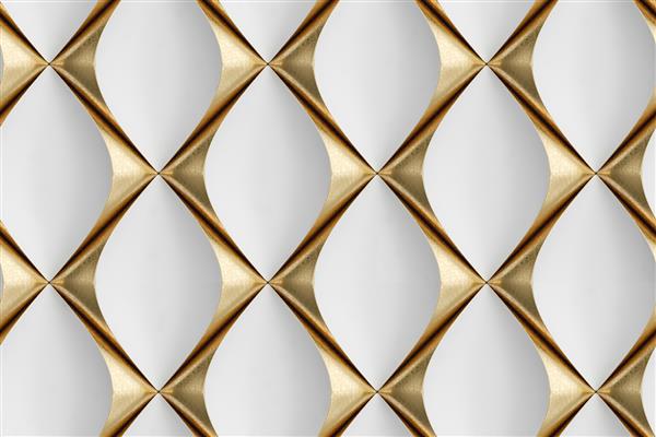 پانل های دیواری سه بعدی ساخته شده از چرم سفید با عناصر تزئینی طلایی بافت بدون درز با کیفیت بالا