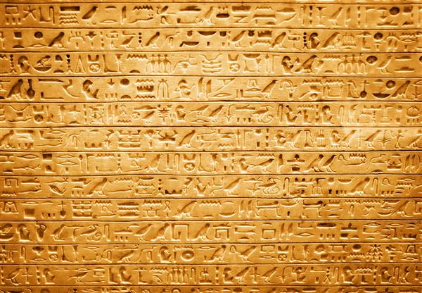 هیروگلیف های مصری کنتراست بالا و رنگ قرمز