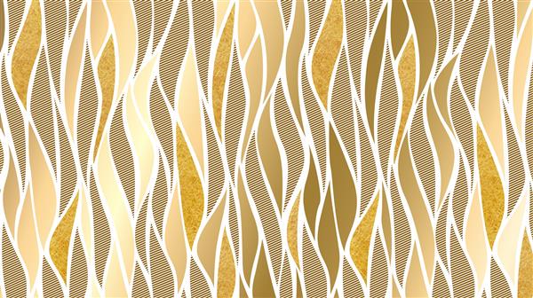 کاغذ دیواری سه بعدی موتیف موج طلایی