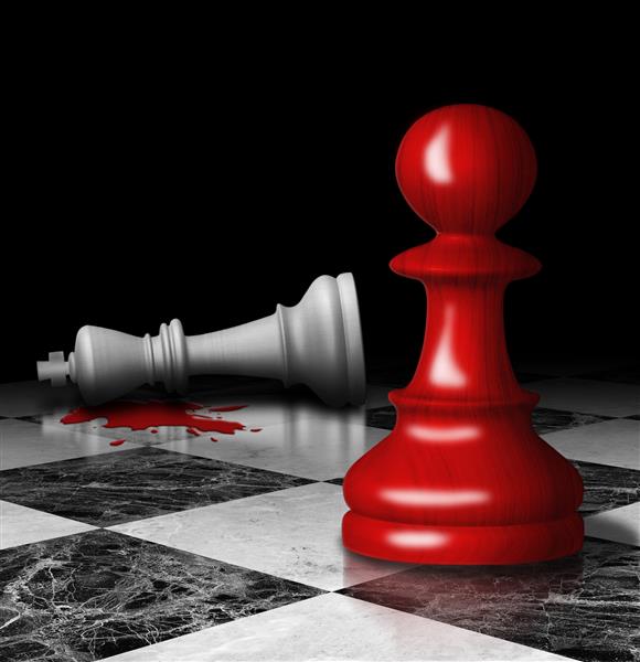 شاه شطرنج و پیاده روی کشتی را کشت نماد قتل گرافیک مفهومی
