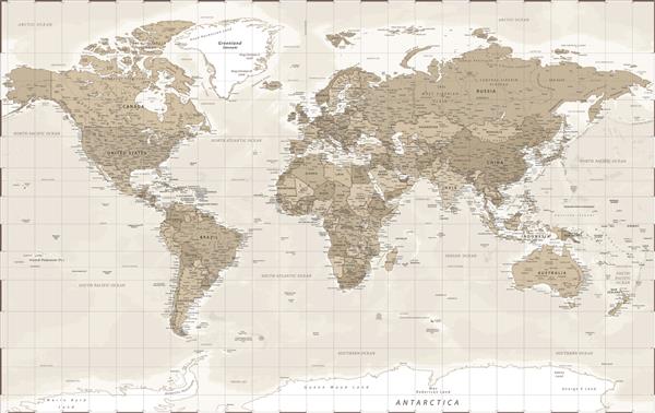 نقشه جهان سیاسی سبک قدیمی قدیمی قدیمی تصویر تفصیلی
