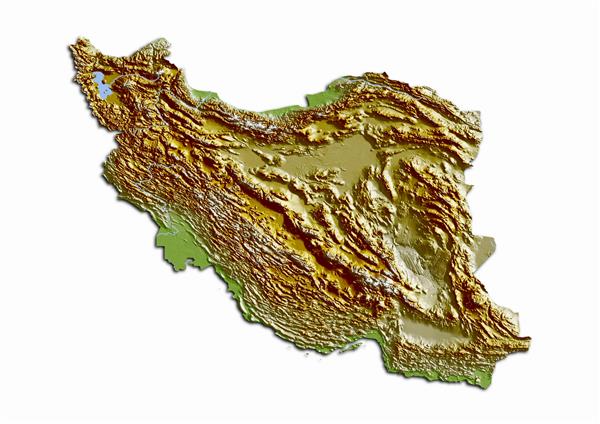 نقشه ایران ایران جدا شده در زمینه سفید رندر سه بعدی