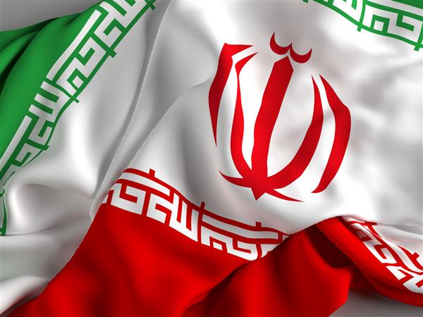 پرچم ایران جمهوری اسلامی ایران تصویر سه بعدی