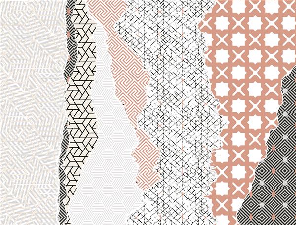 طرح های هنری با الهام از لایه شبح کوه شکل های هندسی طرح برای کاغذ دیواری پس زمینه فرش روسری دکور دیوار فرش جلد چاپ کارت