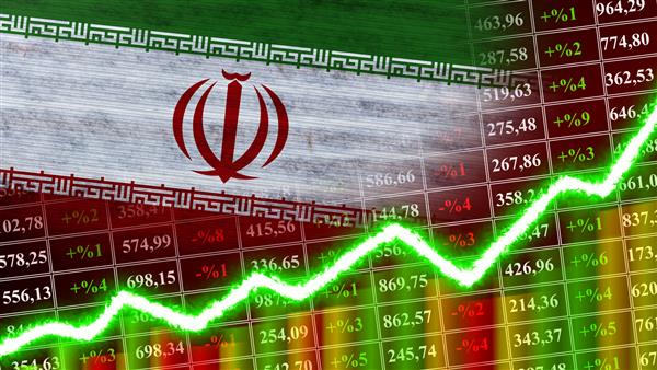 پرچم ایران نمودار مالی نمودار مالی بورس نمودار بورس شاخص های سهام اقتصاد رو به رشد تصویر سه بعدی