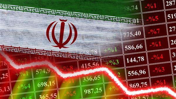 پرچم ایران نمودار مالی نمودار مالی بازار سهام نمودار بورس شاخص های سهام بحران اقتصادی تصویر سه بعدی