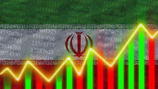 پرچم ایران نمودار مالی نمودار مالی بورس نمودار بورس شاخص های سهام رشد اقتصادی تصویر سه بعدی