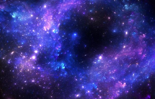 تصویر یک فضا و میدان ستاره در پس زمینه تاریک