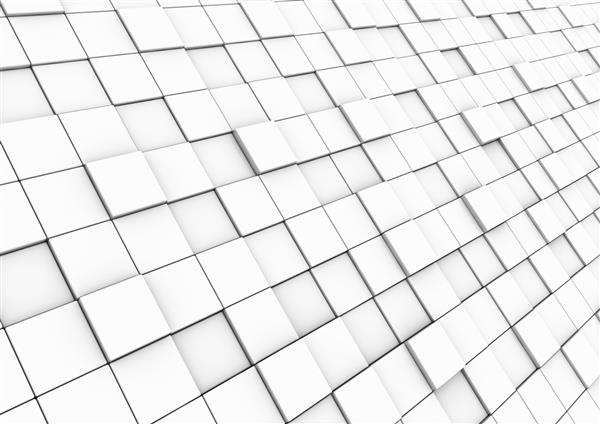 قسمت دیوار مکعب سه بعدی جدا شده در پس زمینه سفید