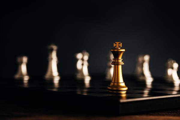 مفهوم بازی تخته شطرنج ایده های تجاری و رقابت و استراتژی موفقیت طرح استراتژی