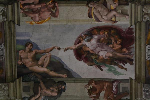 شهر واتیکان رم ایتالیا 08012017 نقاشی های دیواری داخل کلیسای ششم