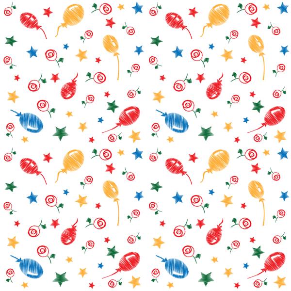 الگوی وکتور بدون درز بالن ستاره و گل رز کت و شلوار زینتی برای دکور پارچه کاغذ دیواری محصولات برای کودکان کاغذ بسته بندی هدیه
