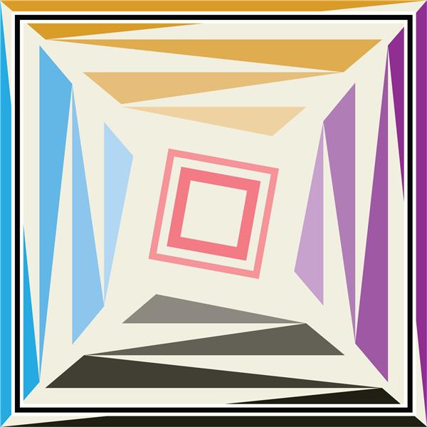مثلث های هندسی رنگارنگ برای روسری ابریشمی
