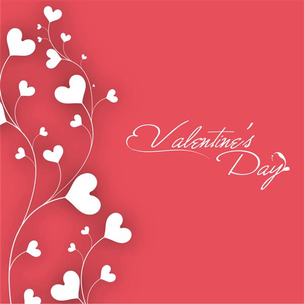 کارت پستال یا کارت هدیه زیبای روز ولنتاین با فیلیگران قلب سفید در زمینه صورتی مفهوم عشق EPS 10