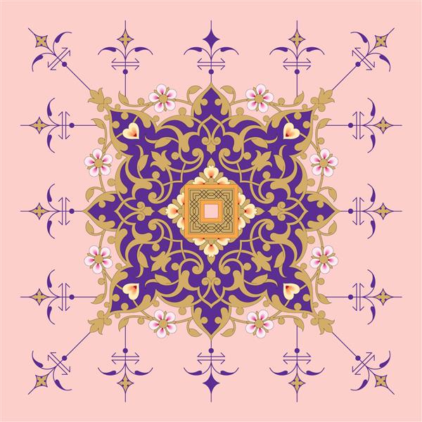 قاب گل ربیک طراحی سنتی اسلامی عنصر تزئین مسجد پس زمینه ظرافت