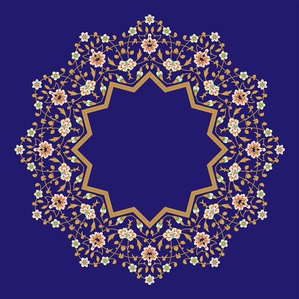 قاب گل عربی طراحی سنتی اسلامی عنصر تزئین مسجد پس زمینه ظرافت با ناحیه ورودی متن در یک مرکز