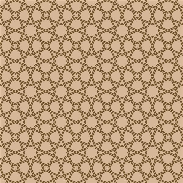زیور آلات هندسی بدون درز بر اساس هنر سنتی عربی خطوط دوتایی قهوه ای است برای الگوی طراحی پارچه پارچه کاغذ بسته بندی حکاکی لیزری