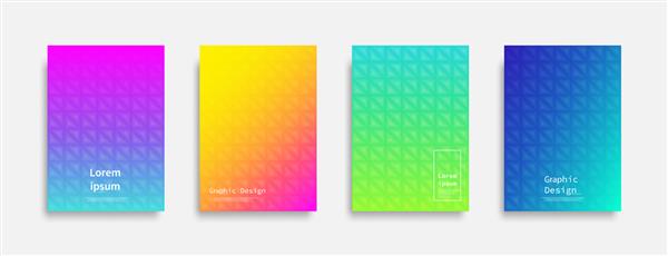 طراحی روکش مینیمال طرح مثلث رنگارنگ الگوهای هندسی آینده وکتور Eps10