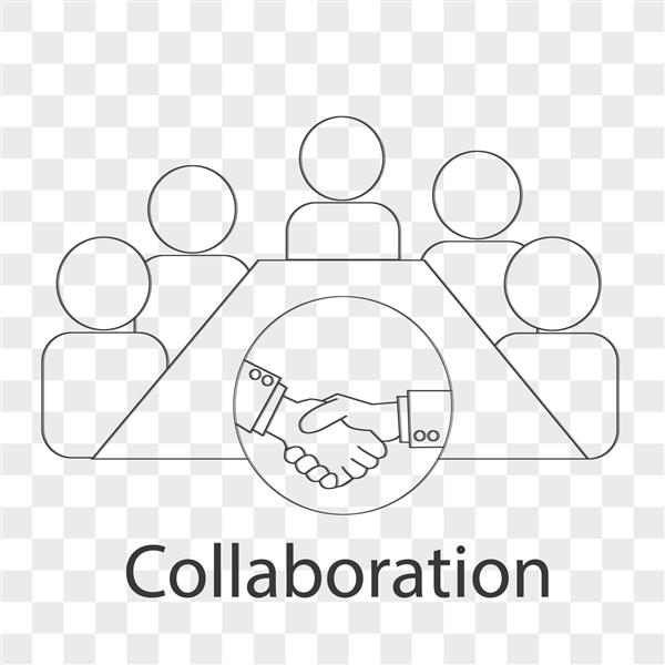 طراحی خلاقانه نماد کسب و کار همکاری مفهوم ایده کسب و کار در زمینه شفافیت از وکتور خط برای پروژه خود استفاده کنید