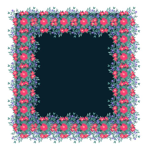 قاب مربعی باغ گل صورتی و قرمز زیبا برای رویدادهای مختلف کارت بنر عروسی وکتور