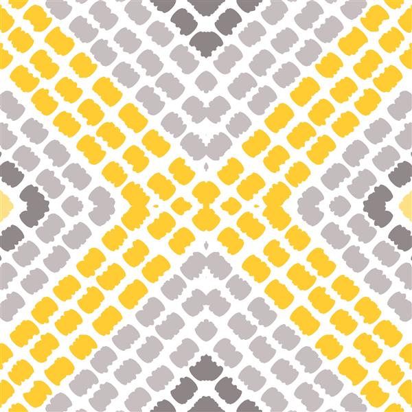 الگوی بدون درز وکتور تکرار رنگ کراوات زرد بافت باتیک روستایی کاغذ دیواری ایکات فابریک ژاپن زیورآلات اندونزیایی آبرنگ خاکستری