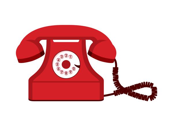 وکتور تلفن قرمز قدیمی وکتور گوشی قرمز قدیمی نماد مد قدیمی تلفن نماد تلفن قرمز جدا شده در پس زمینه سفید