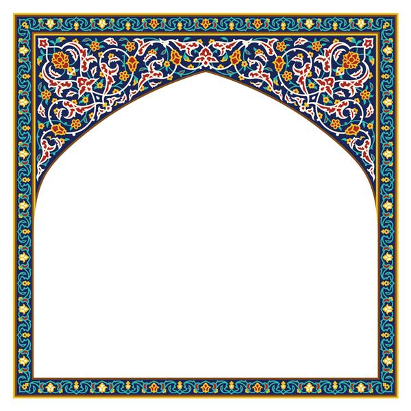 طاق گل اسلیمی برای طرح شما پس زمینه سنتی عربی پس زمینه ظرافت با ناحیه ورودی متن در یک مرکز