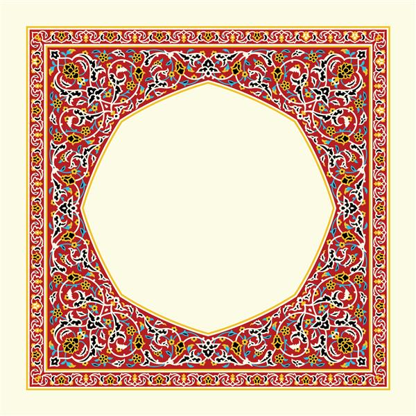 قاب گل اسلیمی برای طرح شما طراحی سنتی عربی پس زمینه ظرافت با ناحیه ورودی متن در یک مرکز