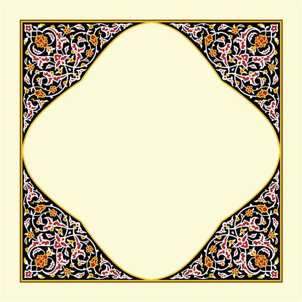طاق گل اسلیمی برای طرح شما پس زمینه سنتی عربی پس زمینه ظرافت با ناحیه ورودی متن در یک مرکز