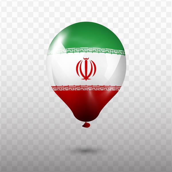 بالن پرچم ایران با پس زمینه شفاف PNG وکتور