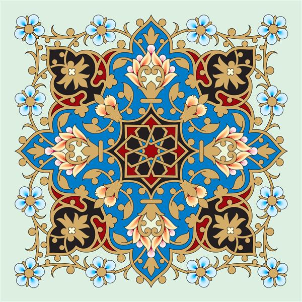 مرز گل عربی طراحی سنتی اسلامی