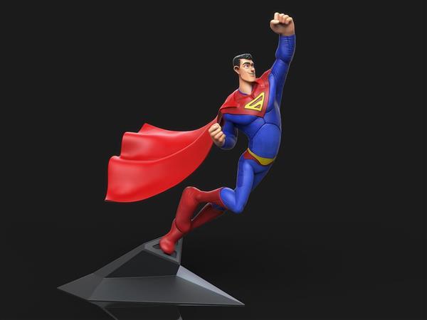 سوپرمن از نیمرخ نقاشی دیجیتال