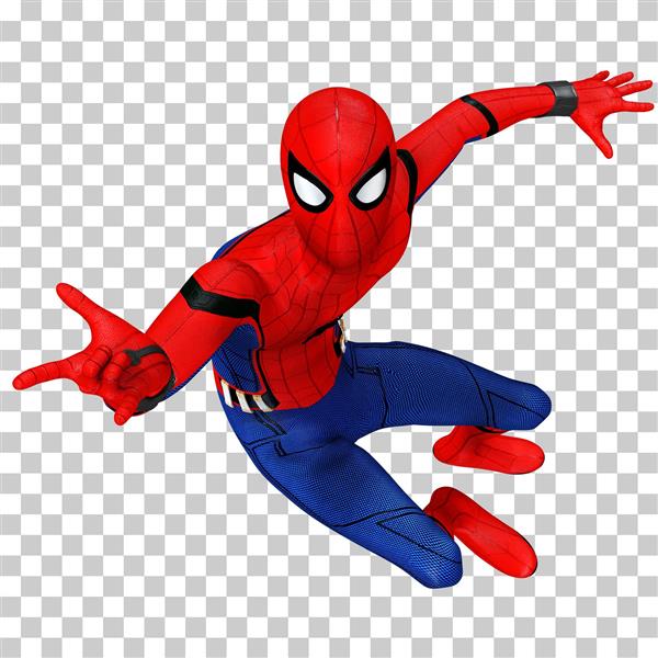 مرد عنکبوتی با لباس آبی و قرمز تصویرسازی